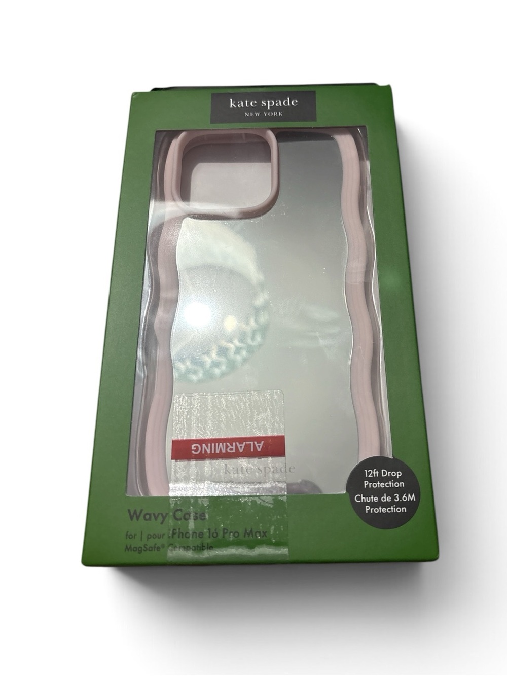 kate spade Clear Wavy Phone Case with Light Pink Bumper IPhone 16 Pro Max